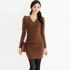 Orange Style - Shirred Wrap Shift Dress