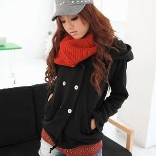 Double-Breasted Hooded Jacket Double-Breasted Hooded Jacket