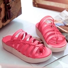 Grace Candy - Strappy Platform Thong Mules