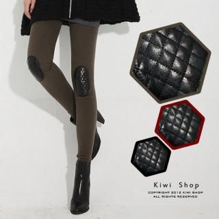 Faux-Leather Knee-Patch Leggings Faux-Leather Knee-Patch Leggings