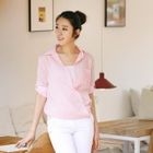 STYLEKELLY - Tab-Sleeve Wrapped Pinstripe Shirt