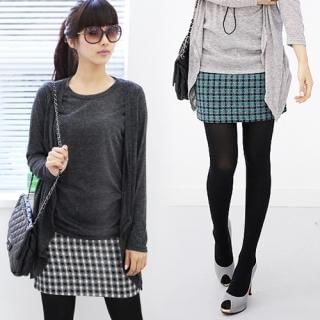 Check Tweed Miniskirt