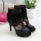 Smoothie - Mesh-Panel Peep-Toe Ankle Boots
