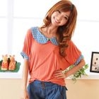 ZOO - Dotted-Collar Ruched-Side Top