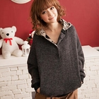 CatWorld - Plaid Hooded Panel Sweater