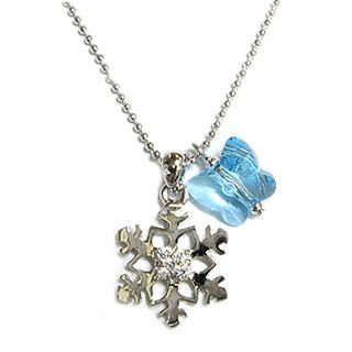 'Pianissimo' - 'Snowy Concerto' Necklace with Light Blue Swarovski Crystal Butterfly 'Pianissimo' - 'Snowy Concerto' Necklace with Light Blue Swarovski Crystal Butterfly