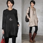 HALUMAYBE - Long Sleeve Metallic Dress