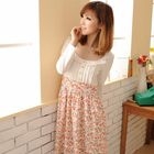JVL - Eyelet-Lace Collar Floral Dress