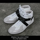 KENZI - Lace-Up Velcro Faux-Leather High-Top Sneakers