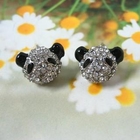Angelove - Rhinestone Panda Earrings