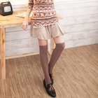 CatWorld - Flap Detail Smocked-Waist Miniskirt