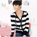 59 Seconds - Striped Open Knit Cardigan