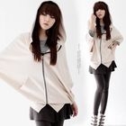 Soneed - Batwing-Sleeve Hooded Zip Jacket