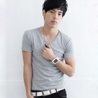MR.PARK - V-Neck Striped T-Shirt