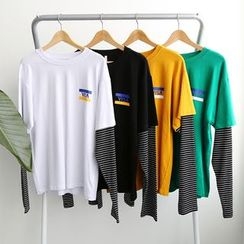 Mr. Cai - Long-Sleeve Mock Two-Piece Top Mr. Cai - Long-Sleeve Mock Two-Piece Top