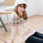Tokyo Fashion - Turtleneck Snowflake-Print Sweater