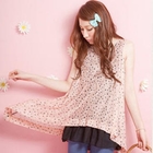 YUMI - Heart Pattern Chiffon Tank Top