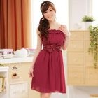 JK2 - Bow-Accent Chiffon Party Dress