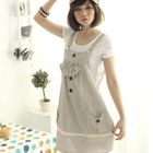 CatWorld - Set: Striped Jumper Dress + Short-Sleeve T-Shirt