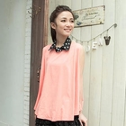 eFashion - Sleeveless Top with Polka Dot Collar