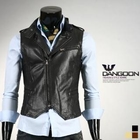 DANGOON - Faux-Leather Zip Vest 