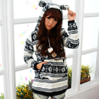59 Seconds - Nordic Print Hooded Fleece Pullover