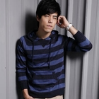MR.PARK - Striped Hooded Knit Top