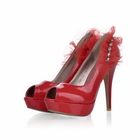 Grace Candy - Rhinestone Mesh-Trim Pumps