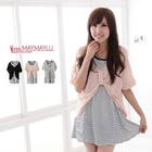 Maymaylu Dreams - Set: Bow-Front Knit Top + Striped Tank Dress