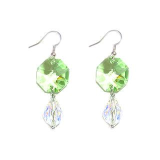 'Sweet Beauty' Charming Earring with Swarovski Crystals (Light Green) 'Sweet Beauty' Charming Earring with Swarovski Crystals (Light Green)