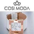 COSI MODA - Stainless Steel Genuine Leather Strap Watch with Cubic Zirconia COSI MODA - Stainless Steel Genuine Leather Strap Watch with Cubic Zirconia
