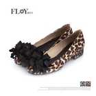 FLOY SHOES - Rosette-Accent Leopard Print Pumps