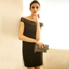 Joanne Kitten - Off-Shoulder Lace-Trim Dress