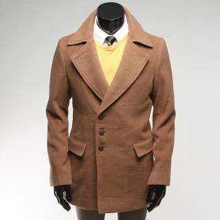 Single-Breasted Wool Blend Coat Single-Breasted Wool Blend Coat