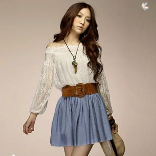Elasticized Waist Denim Skirt Elasticized Waist Denim Skirt