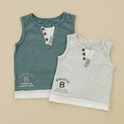 Biquette - Double-Hem Henley Tank