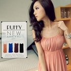 PUFFY - Woven-Strap Gathered-Waist Cotton Tank Dress