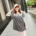 Tokyo Fashion - Eyelet-Lace Panel Dotted Blouse