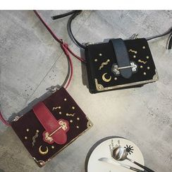 Aishang - Faux Leather Flap Crossbody Bag Aishang - Faux Leather Flap Crossbody Bag