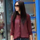 SOHO Central - Contrast-Collar Chiffon Shirt