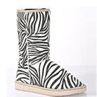 Lane172 - Fur Trimmed Zebra Print Boots