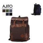 AJITO - Faux-Leather Trim Buckled Backpack