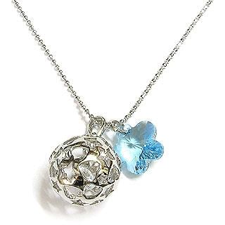 'Scope' - Guarding Angel Necklace with Swarovski Light Blue Crystal Flower 'Scope' - Guarding Angel Necklace with Swarovski Light Blue Crystal Flower
