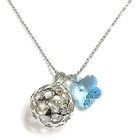 6thJune - 'Scope' - Guarding Angel Necklace with Swarovski Light Blue Crystal Flower