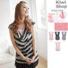 Kiwi Shop - Set: Cowl-Neck Striped Top + Camisole