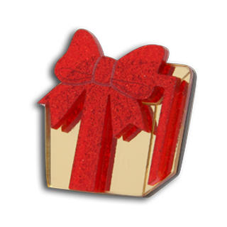 Sweet Red Glitter Present Gold Ring
