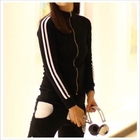 ODDmully - Stripe-Accent Zip-Up Jacket