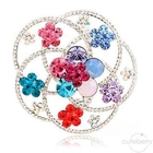 Cuteberry - Rhinestone Flower Brooch