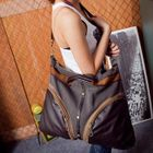 Fashion Lady - Faux-Leather Panel Satchel