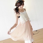 BAIMM - Crocheted Overlay Pleated Dress